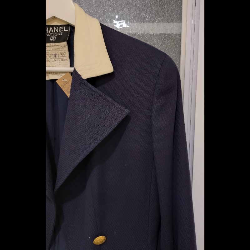 Chanel 白領深藍長版外套-2