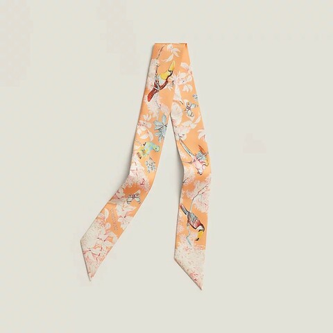 全新愛馬仕twilly 新款 Equateur Twilly絲巾 杏桃色 / 奶油色 / 多色