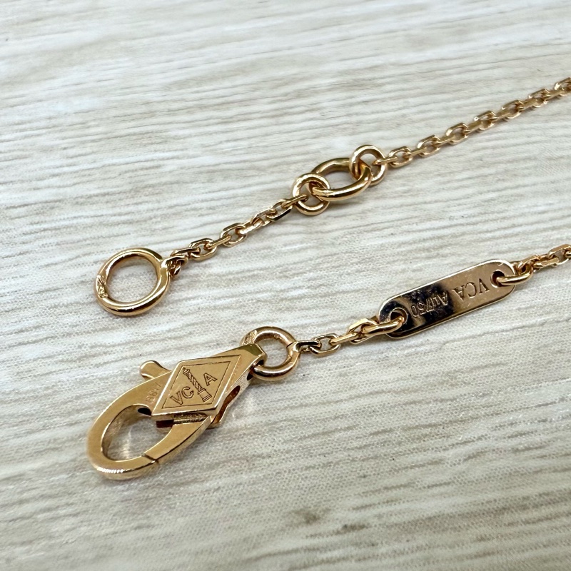 VCA紅玉髓四葉草Sweet Alhambra18k玫瑰金手鍊ARN59K00-17