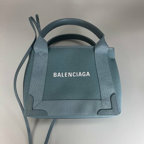 BALENCIAGA 390346  藍帆布CABAS包 XS