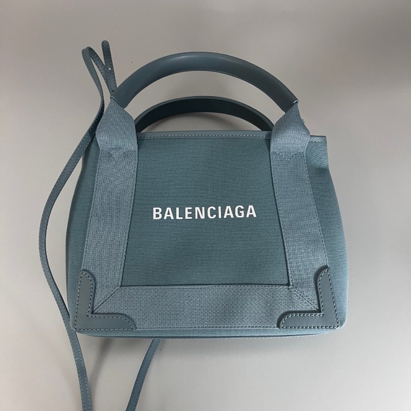 BALENCIAGA 390346 藍帆布CABAS包 XS-0