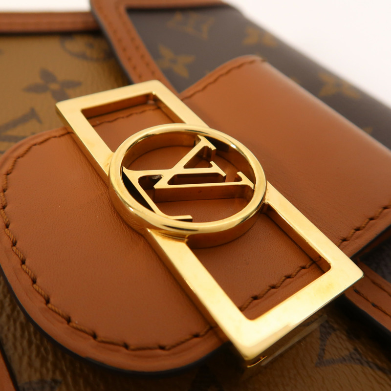 LOUIS VUITTON Monogram Reverse Mini Dauphine金扣肩背袋-8