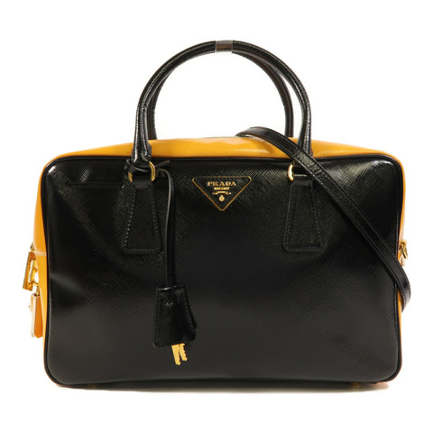 PRADA 漆皮皮革2 Way Shoulder金扣手挽肩背兩用袋