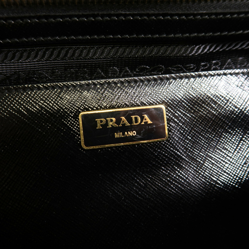 PRADA 漆皮皮革2 Way Shoulder金扣手挽肩背兩用袋-5