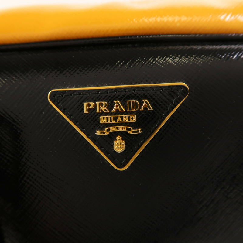 PRADA 漆皮皮革2 Way Shoulder金扣手挽肩背兩用袋-8
