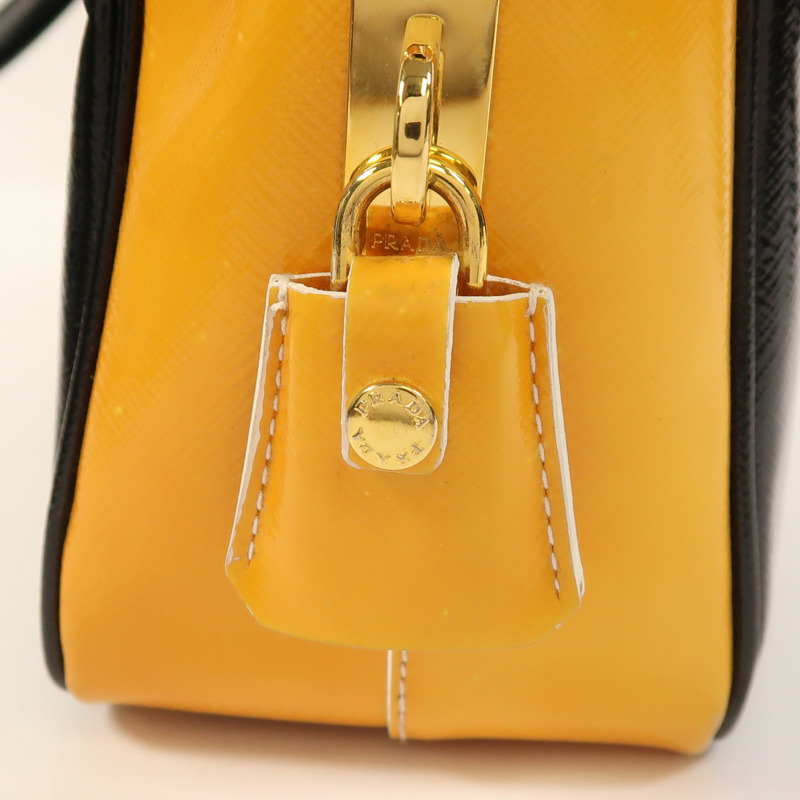 PRADA 漆皮皮革2 Way Shoulder金扣手挽肩背兩用袋-19