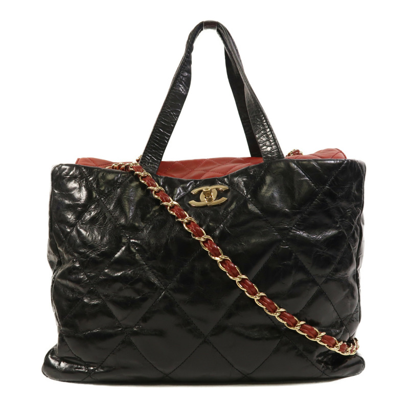 CHANEL 牛皮皮革/羊皮皮革Classic Portobello Tote金扣手挽肩背兩用袋-0