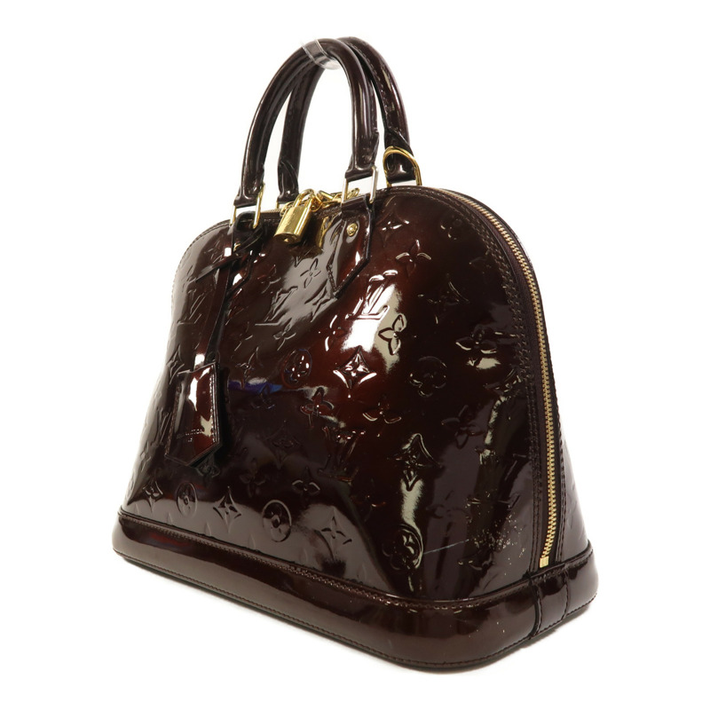 LOUIS VUITTON Monogram Vernis Alma PM金扣手挽袋-2