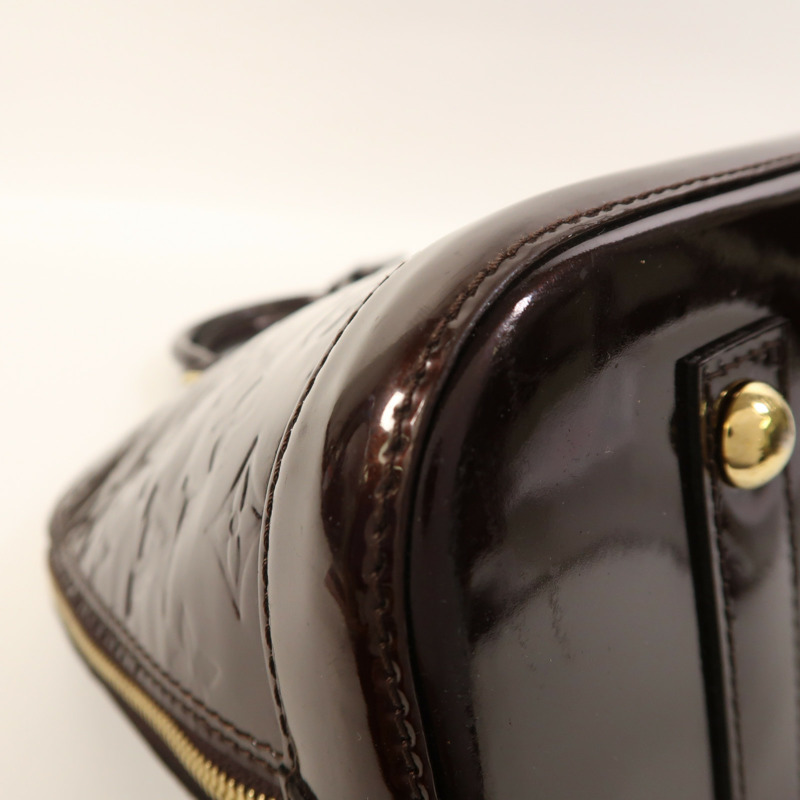 LOUIS VUITTON Monogram Vernis Alma PM金扣手挽袋-9