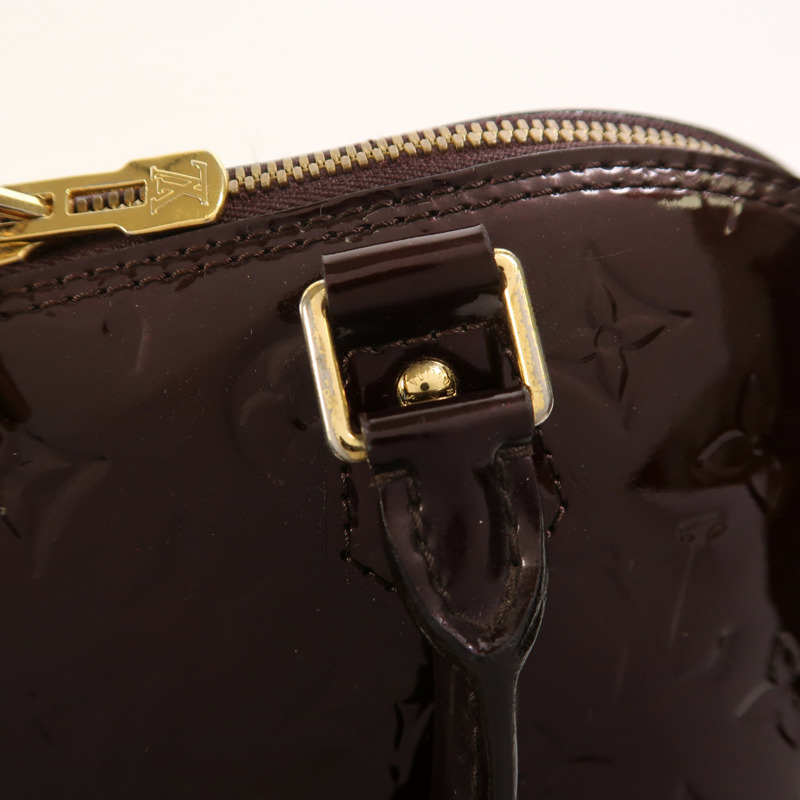 LOUIS VUITTON Monogram Vernis Alma PM金扣手挽袋-12
