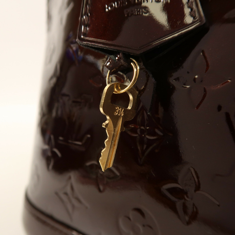 LOUIS VUITTON Monogram Vernis Alma PM金扣手挽袋-13