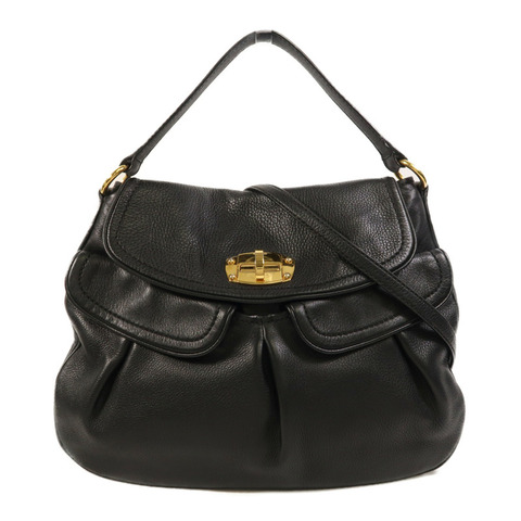Miu Miu 牛皮皮革2 Way Shoulder金扣手挽肩背兩用袋