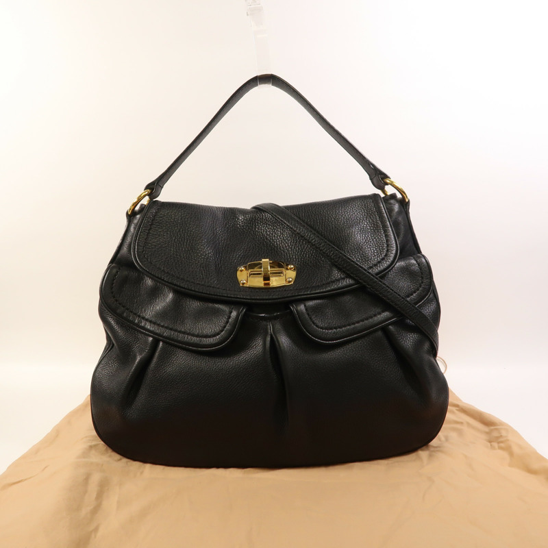 Miu Miu 牛皮皮革2 Way Shoulder金扣手挽肩背兩用袋-8