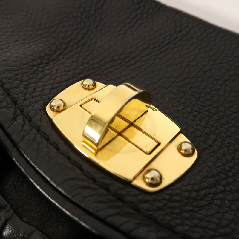 Miu Miu 牛皮皮革2 Way Shoulder金扣手挽肩背兩用袋-9