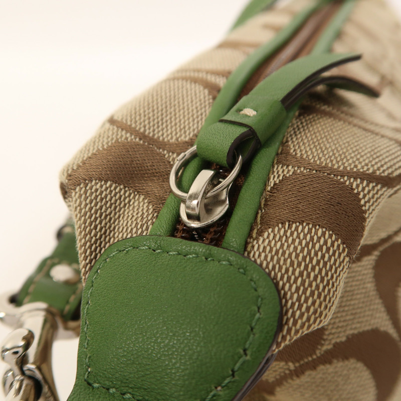 COACH 帆布Hand Bag銀扣手挽袋-12