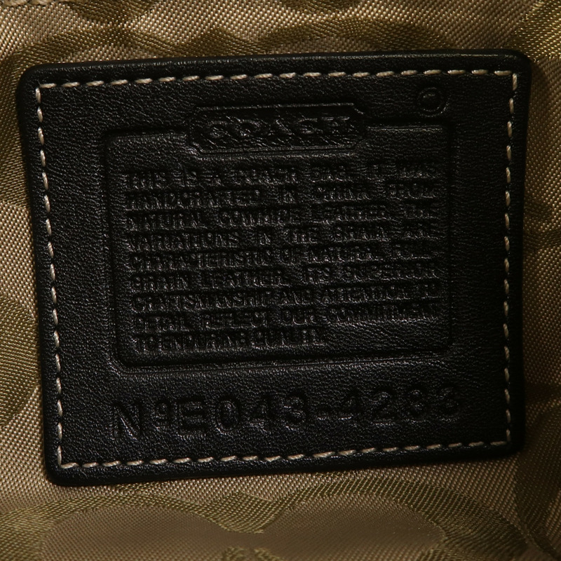 COACH 牛皮皮革Hand Bag銀扣肩背袋-5