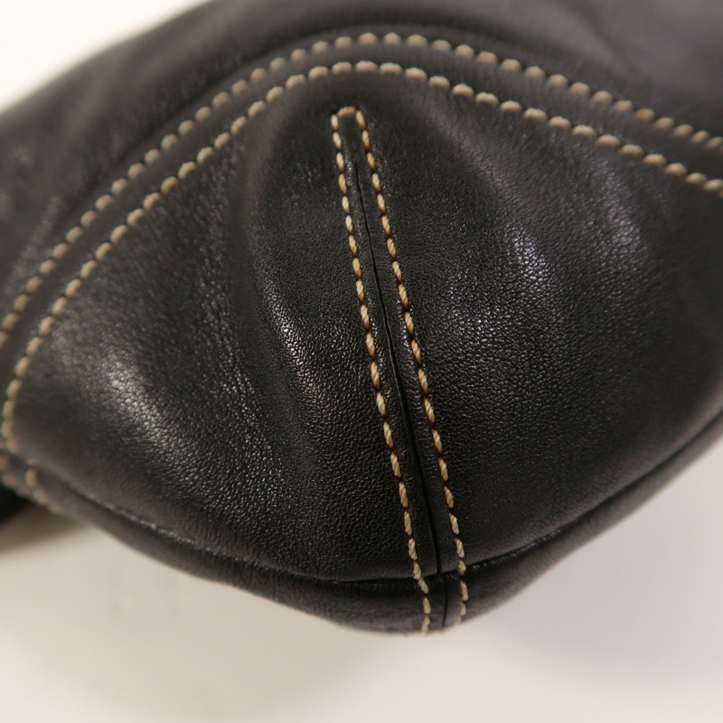 COACH 牛皮皮革Hand Bag銀扣肩背袋-10