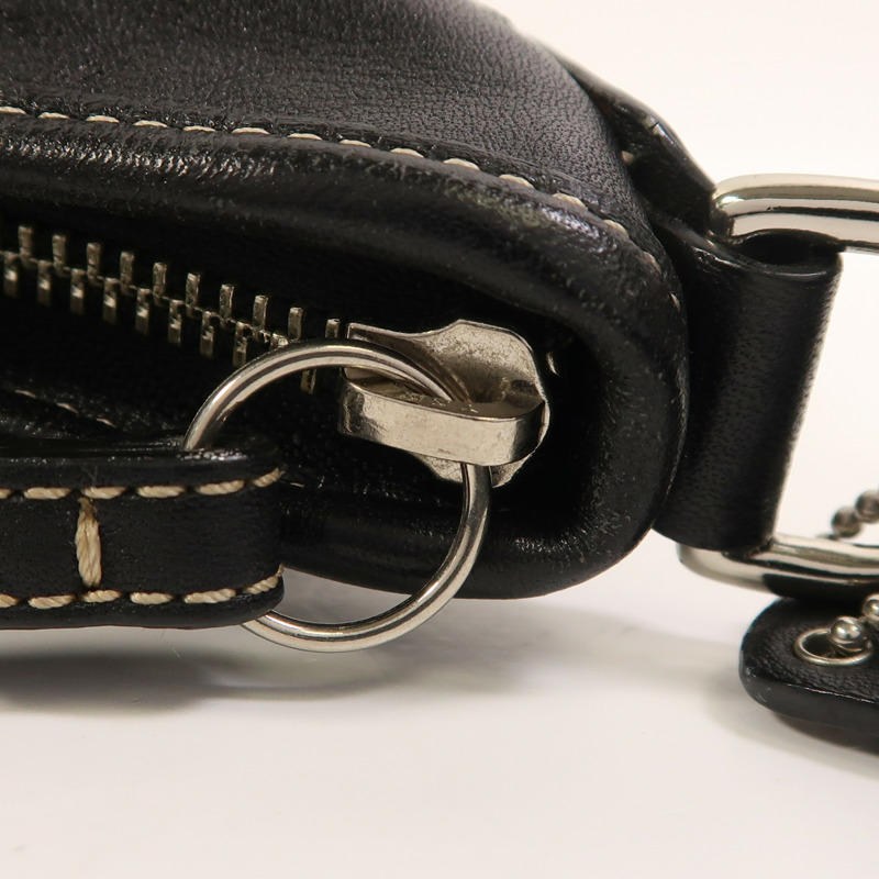 COACH 牛皮皮革Hand Bag銀扣肩背袋-15