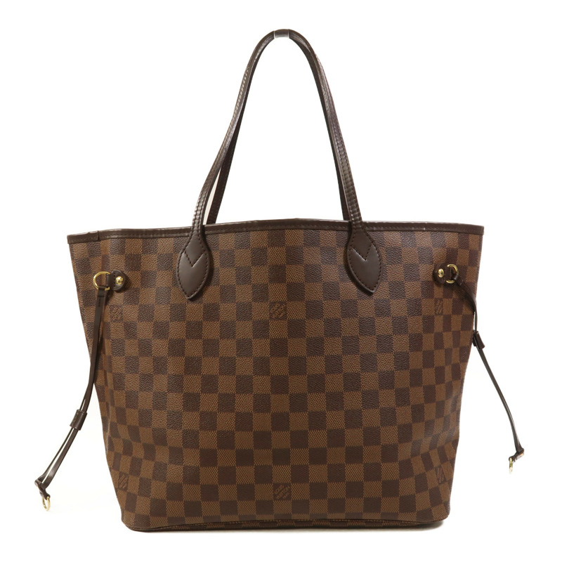 LOUIS VUITTON Damier Neverfull MM金扣肩背袋/手挽袋-0