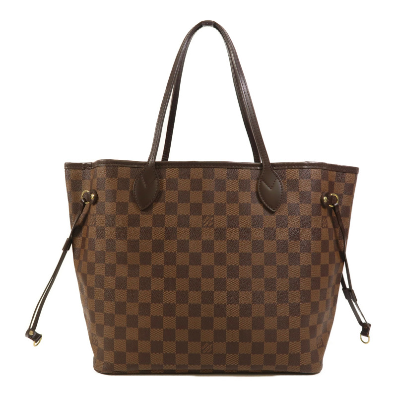 LOUIS VUITTON Damier Neverfull MM金扣肩背袋/手挽袋-1