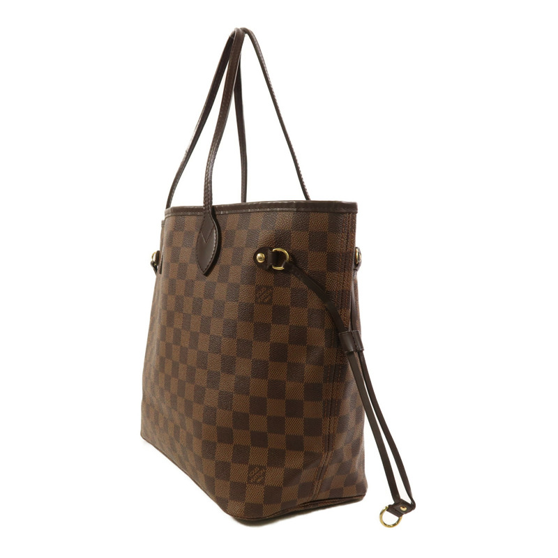 LOUIS VUITTON Damier Neverfull MM金扣肩背袋/手挽袋-2