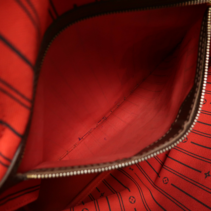 LOUIS VUITTON Damier Neverfull MM金扣肩背袋/手挽袋-5