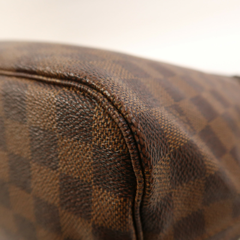 LOUIS VUITTON Damier Neverfull MM金扣肩背袋/手挽袋-11