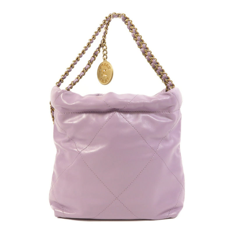 CHANEL 牛皮皮革Chanel 22 Mini金扣手挽肩背兩用袋-1