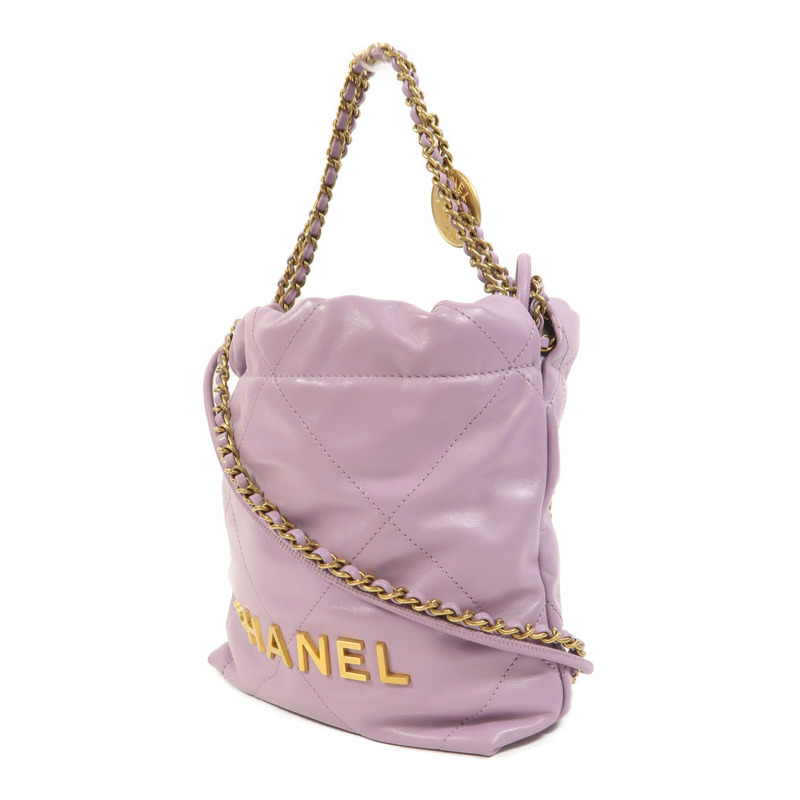 CHANEL 牛皮皮革Chanel 22 Mini金扣手挽肩背兩用袋-2