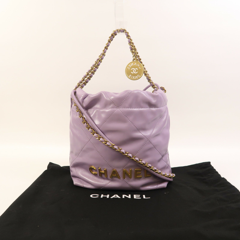 CHANEL 牛皮皮革Chanel 22 Mini金扣手挽肩背兩用袋-8