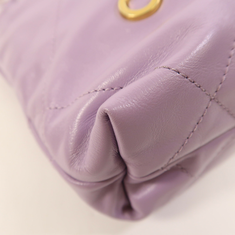 CHANEL 牛皮皮革Chanel 22 Mini金扣手挽肩背兩用袋-10