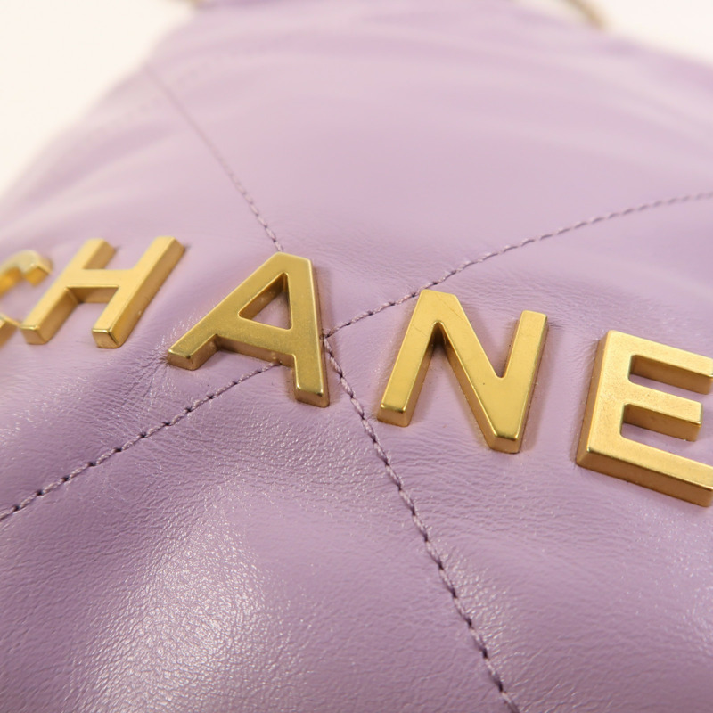 CHANEL 牛皮皮革Chanel 22 Mini金扣手挽肩背兩用袋-13