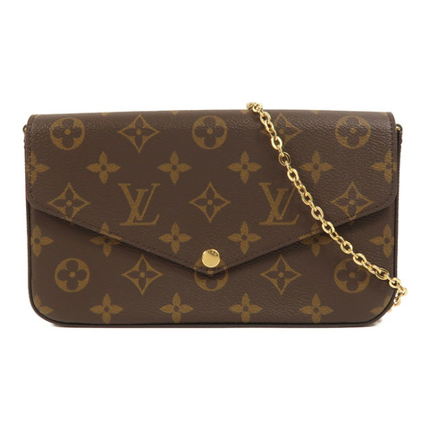 LOUIS VUITTON Monogram Pochette Felicie金扣鏈帶肩背袋