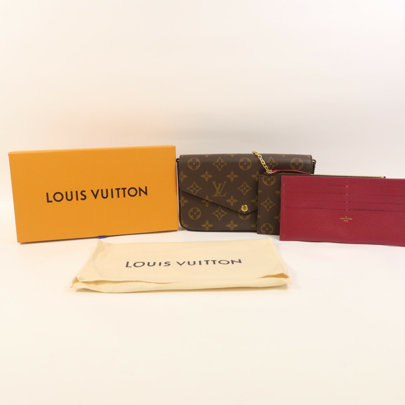 LOUIS VUITTON Monogram Pochette Felicie金扣鏈帶肩背袋-7