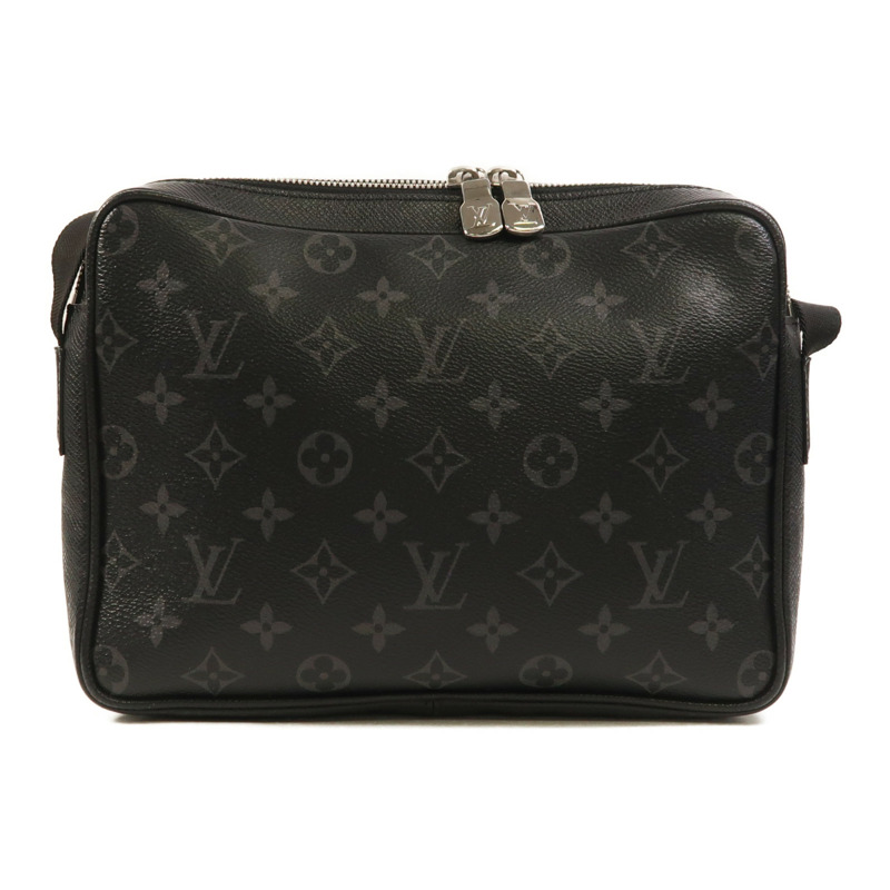 LOUIS VUITTON Monogram Eclipse/Taiga Outdoor Messenger銀扣肩背袋-1