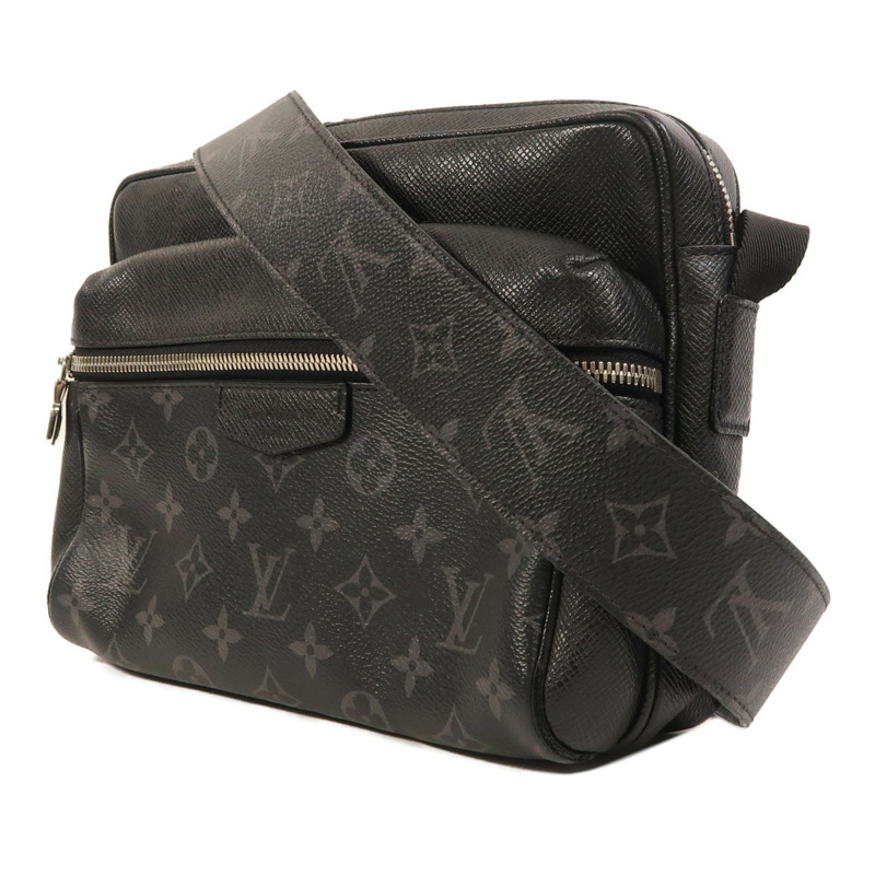 LOUIS VUITTON Monogram Eclipse/Taiga Outdoor Messenger銀扣肩背袋-2