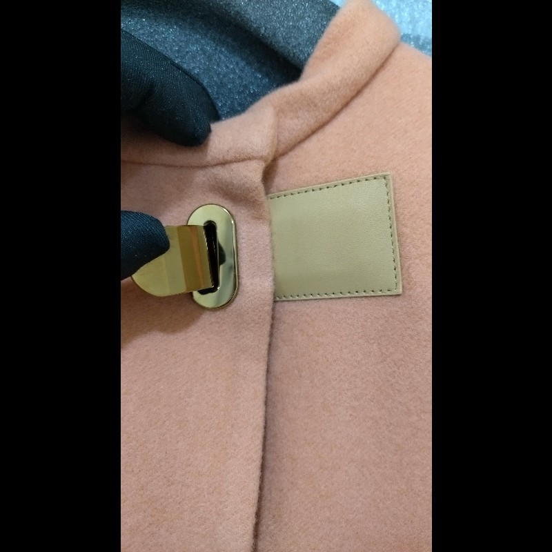 Hermes 粉膚色 cashmere 單釦外套-5