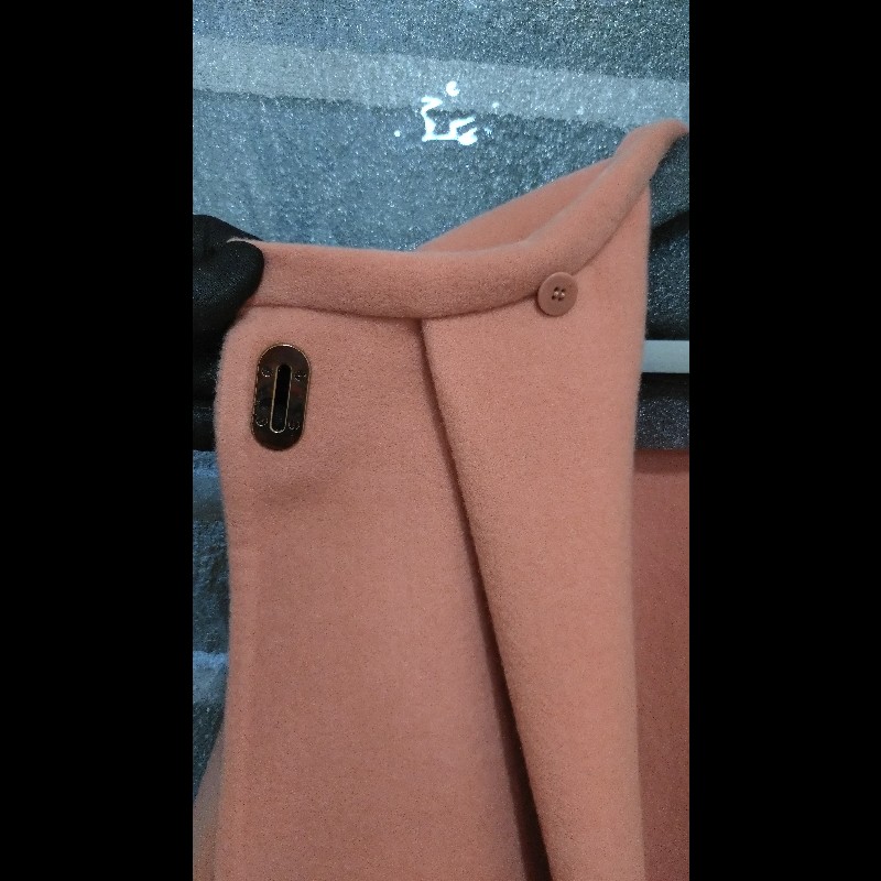 Hermes 粉膚色 cashmere 單釦外套-6