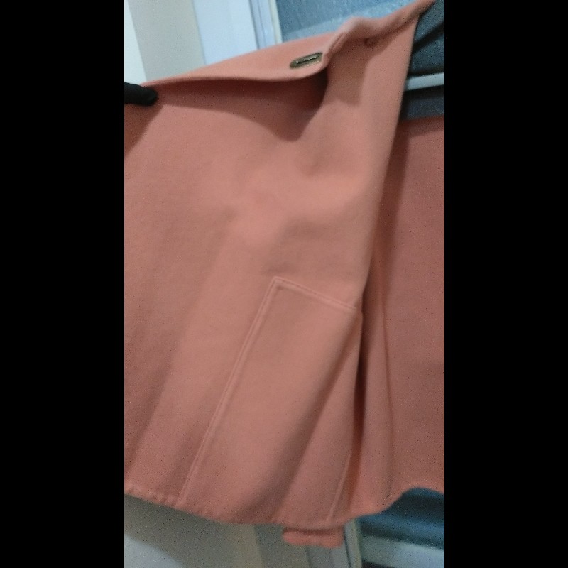 Hermes 粉膚色 cashmere 單釦外套-8