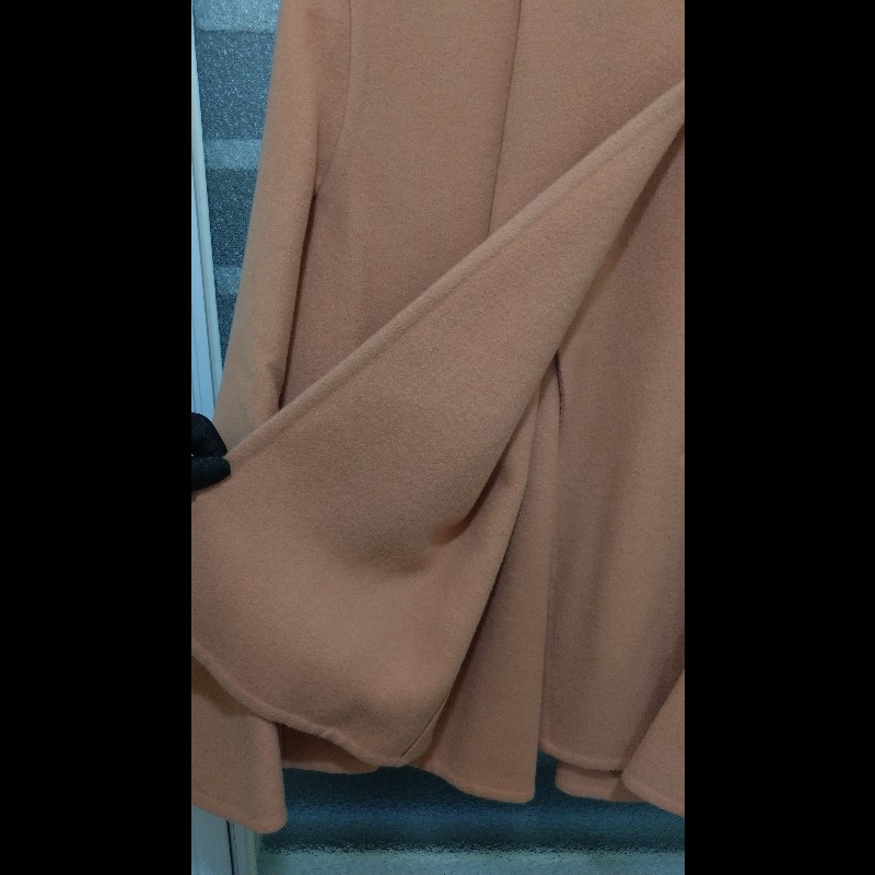 Hermes 粉膚色 cashmere 單釦外套-10
