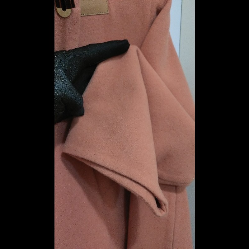 Hermes 粉膚色 cashmere 單釦外套-11