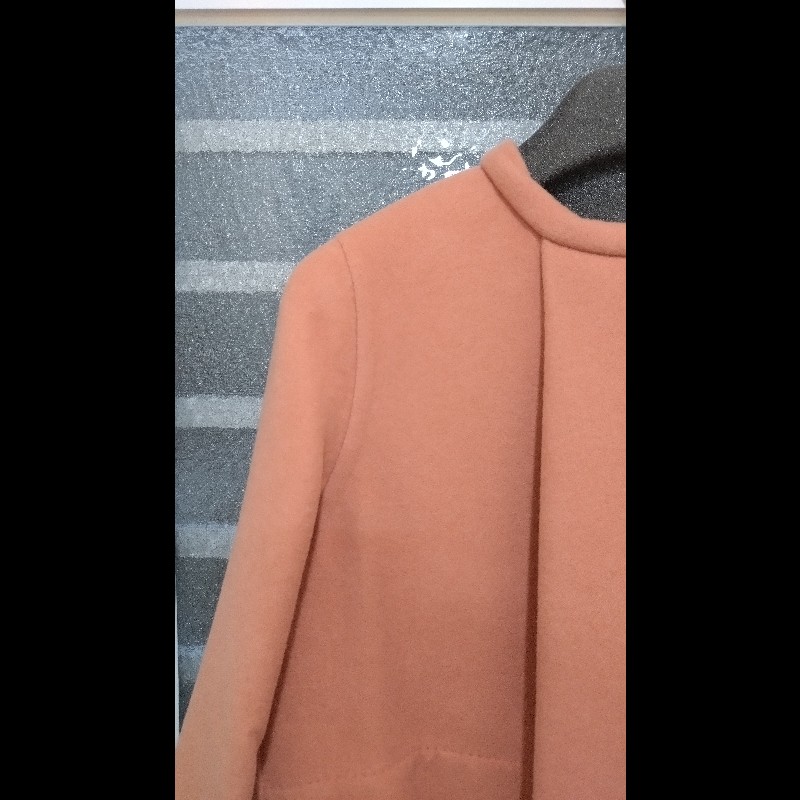 Hermes 粉膚色 cashmere 單釦外套-13