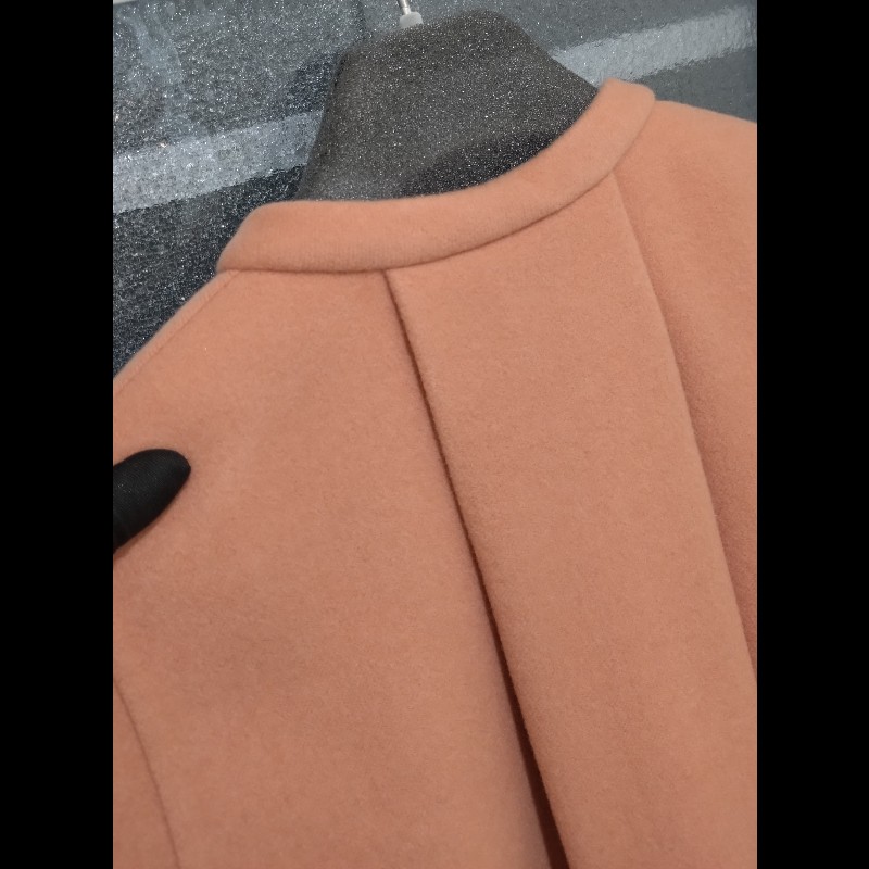 Hermes 粉膚色 cashmere 單釦外套-16