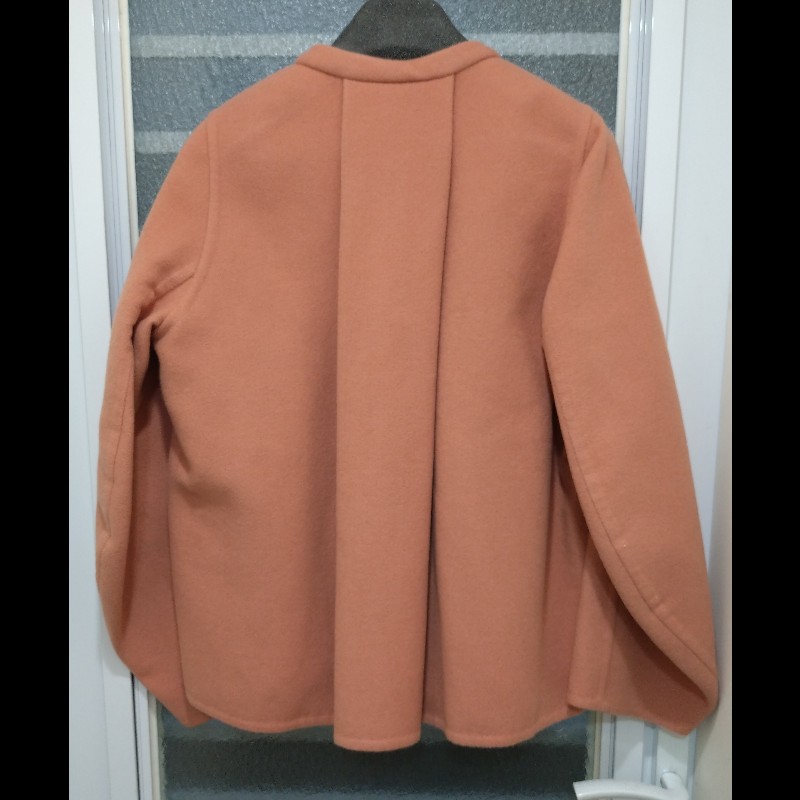 Hermes 粉膚色 cashmere 單釦外套-20