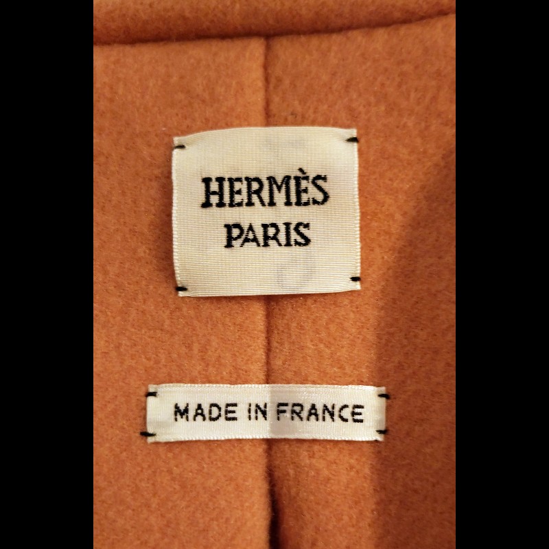 Hermes 粉膚色 cashmere 單釦外套-26