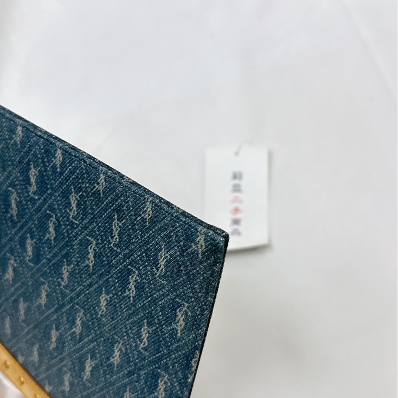 莉亞精品♡Ysl 棕牛仔老花手拿包 二手美品-14