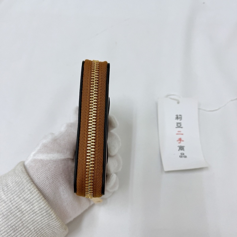 莉亞精品♡ Celine 凱旋門拉鍊短夾 棕 二手美品-3