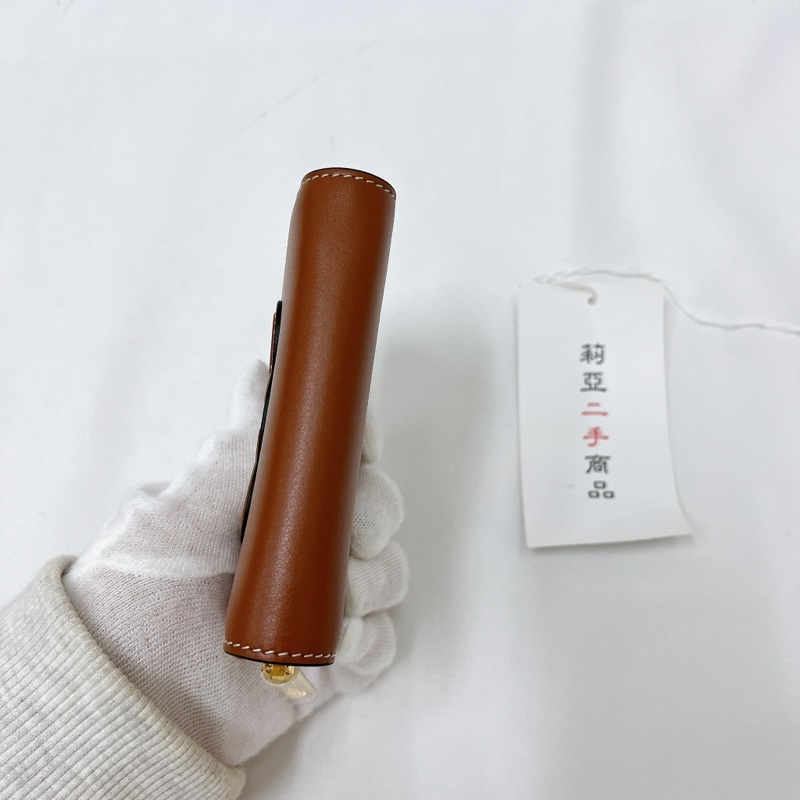 莉亞精品♡ Celine 凱旋門拉鍊短夾 棕 二手美品-4