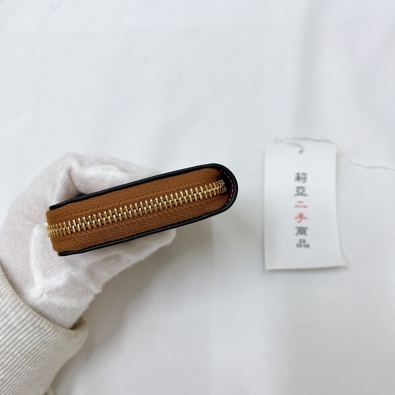 莉亞精品♡ Celine 凱旋門拉鍊短夾 棕 二手美品-5