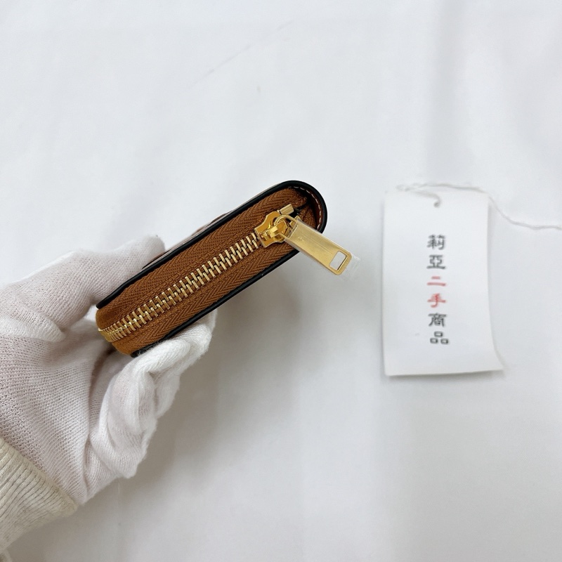 莉亞精品♡ Celine 凱旋門拉鍊短夾 棕 二手美品-6